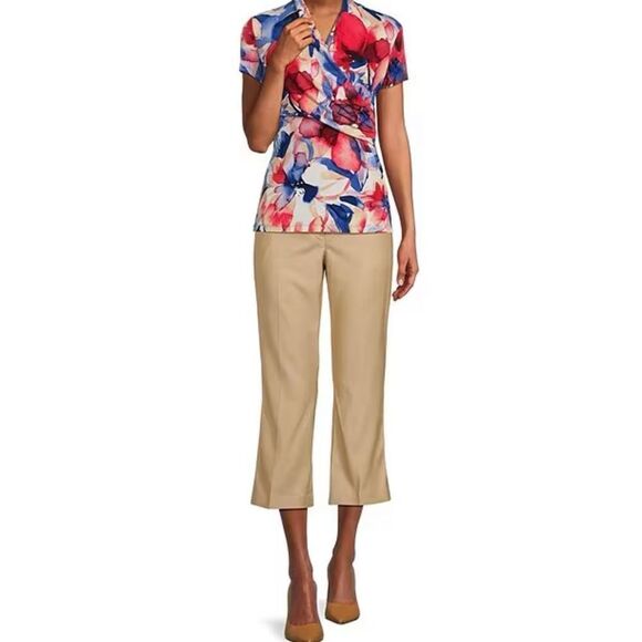 DKNY Heathered Twill Flat Front Cropped Flare
Pants Ginger 12 NWT IN‎ PKG - Picture 3 of 7